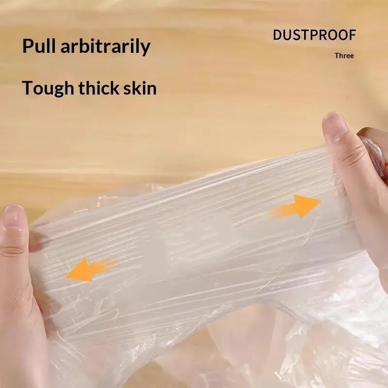 New 3Pcs Transparent Disposable Bed Dust Cover Waterproof Thick Plastic Furniture Elastic Edges Full Wrap Protector