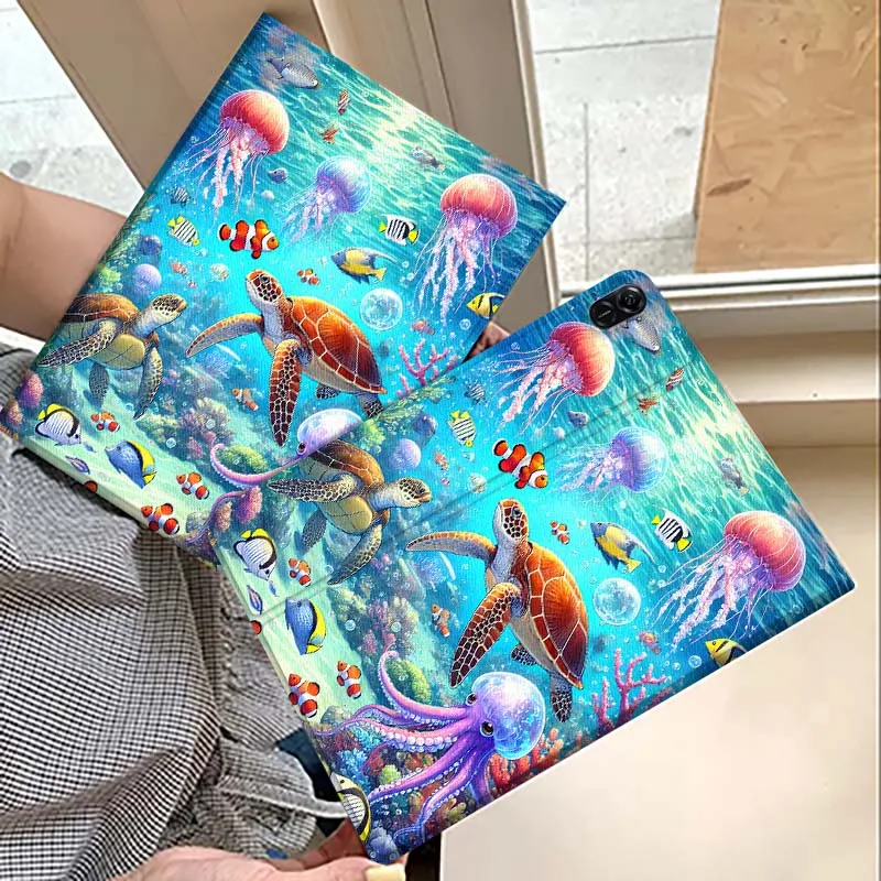 

Ocean Turtle Anime For Huawei MatePad M5 T5 SE 11 Pro Honor Tab 5 V7 V8 X9 GT 10.1 10.8 Inch Tablet Case