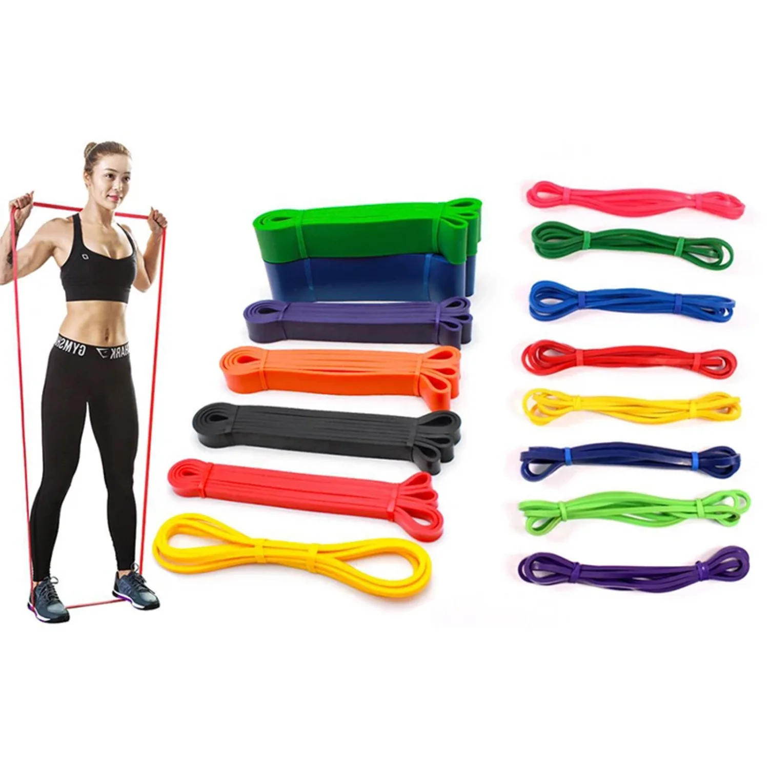Heavy Duty Exercise Resistance Loop Set Bands Set Fitness  Yoga Gym Pull  Yoga elasticity  With tension rope