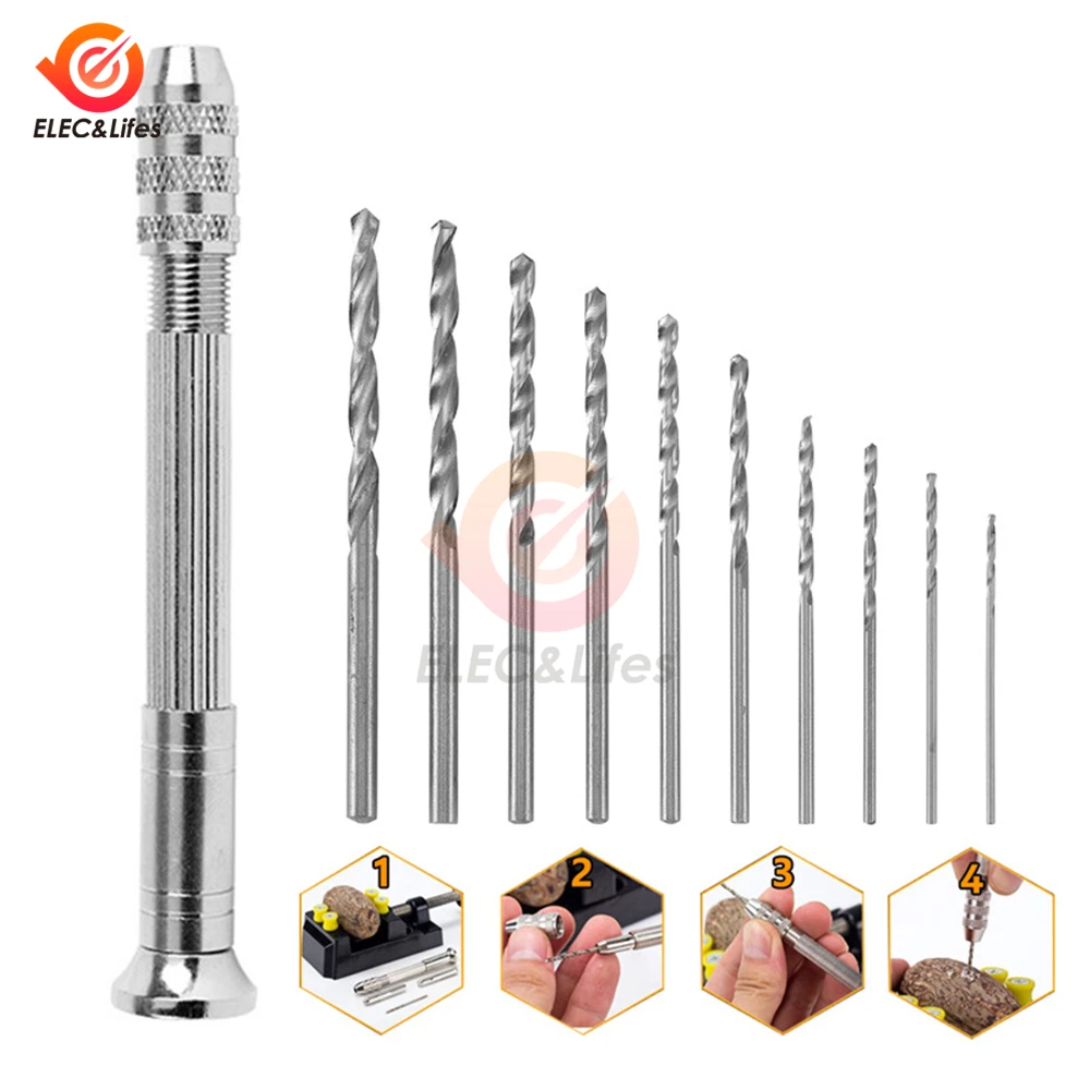 Mini Micro perceuse à main en aluminium, calcul de foret hélicoïdal HSS, propositions de travail, outils à distance, 1.0-3.0mm, 0.5-2.0mm, 51 pièces, 11 pièces