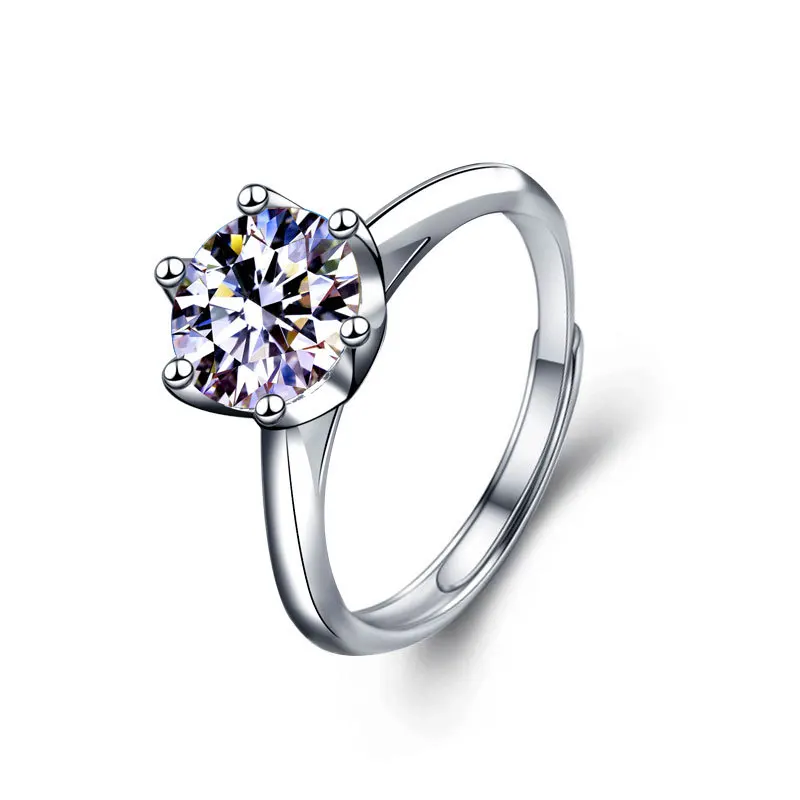 

GRA Certified Round Moissanite Engagement Ring Lab Diamond Solitaires Rings for Women S925 Silver Wedding Party Band Jewelry