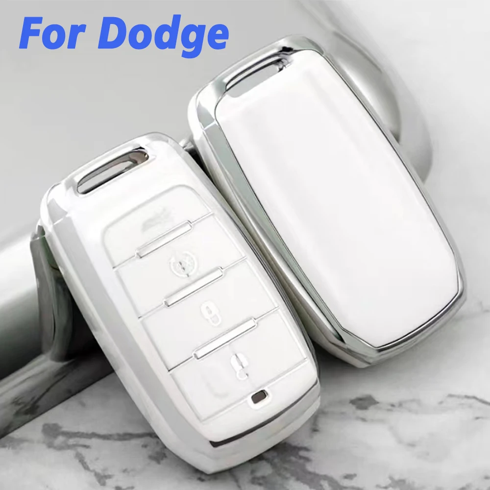 Car Key Case Cover Protector Shell Fob Holder For Jeep 2019-2022 Dodge RAM 1500 2500 3500 4500 5500 Keychain Keyless Remote Case