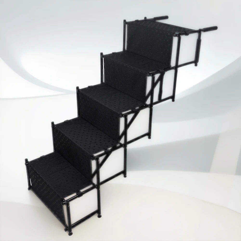 

5-ступенчатая складная лестница для домашних животных с нескользящей поверхностью, легкая портативная лестница-пандус для больших собак, для автомобилей, внедорожников и грузовиков