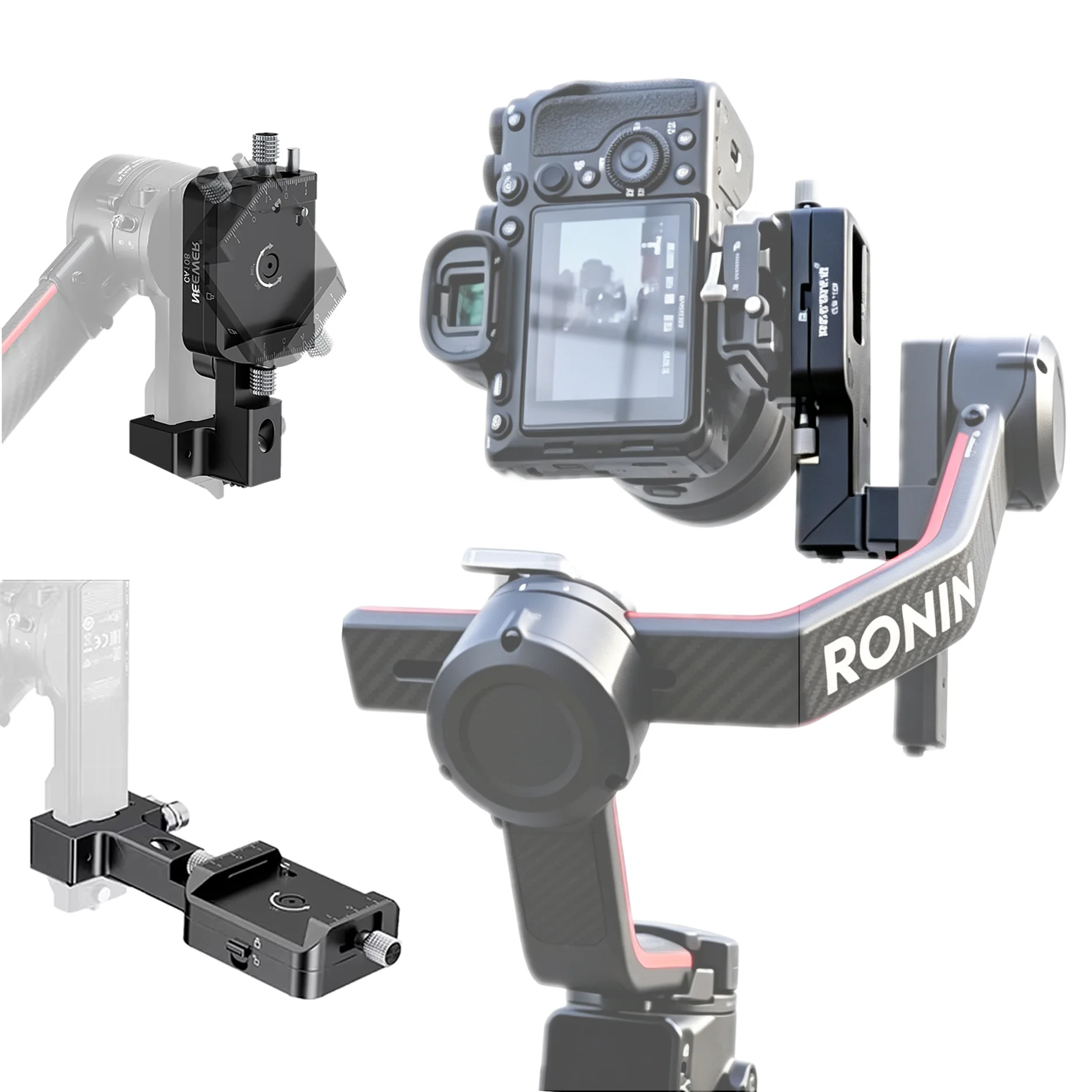 dji-ronin-rs3-pro、rs3、rs2、rs4ジンバルスタビライザー用カメラ垂直マウントブラケット、垂直・水平切り替えクイックアダプター
