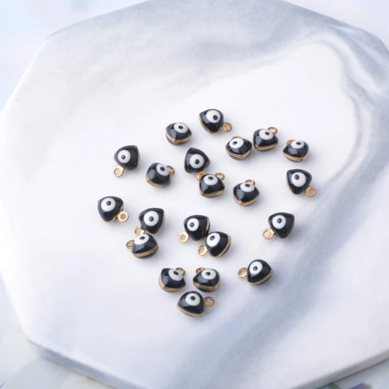 30 Stück beidseitig emaillierte Herz-Auge-Anhänger, Mini-Anhänger für die Schmuckherstellung, Armbänder, Ohrringe, Halsketten, Armbänder – Detail 8