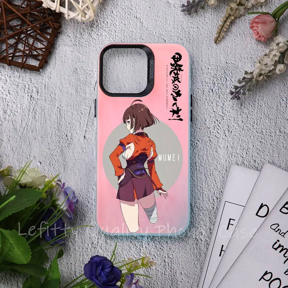

K-Kabaneri Iron Fortress Phone Case For IPhone 16 15 14 13 12 11 Pro Max Matte Aurora Multicolor Laser Metallic Gradient Funda