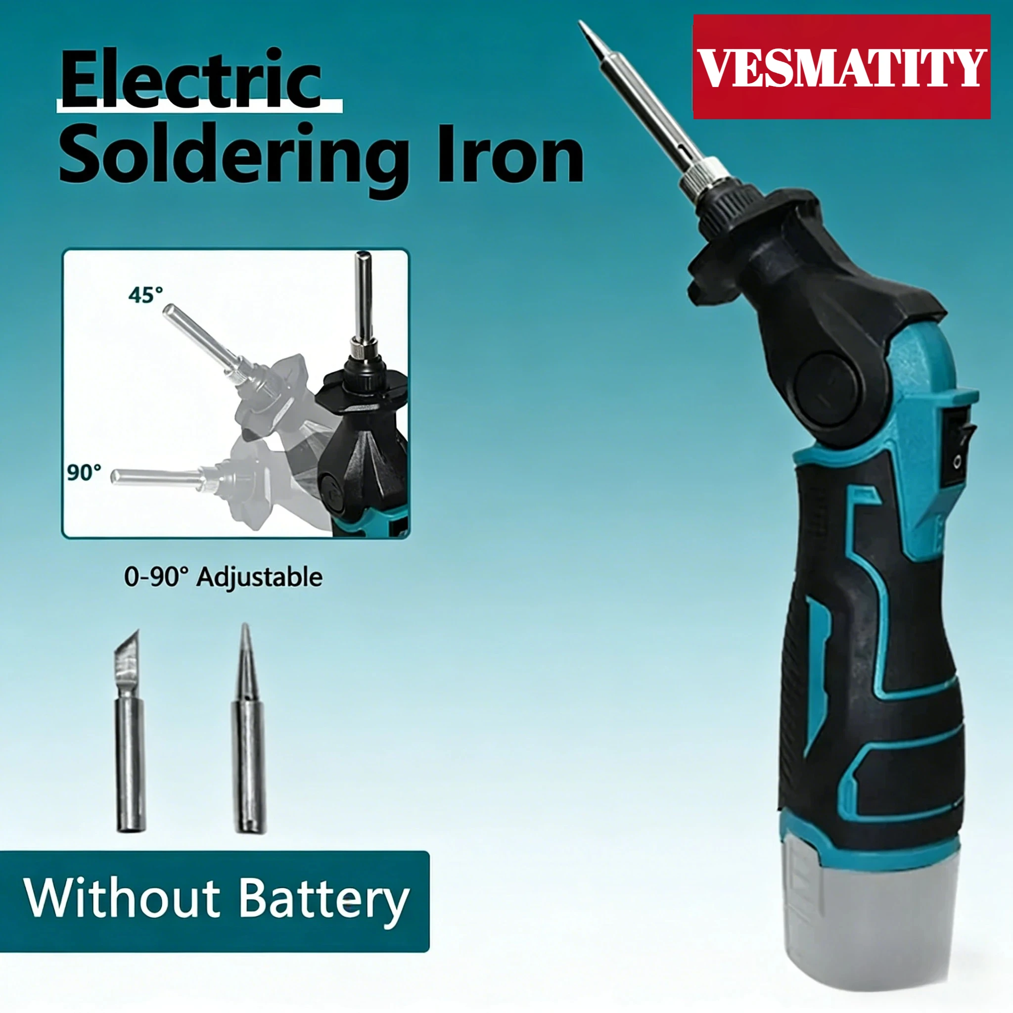 Cordless Electric Soldering Iron Kit Rechargeable Wireless Fast Heating  Alloy Welding Device Repair Tools for 18V-20V battery.