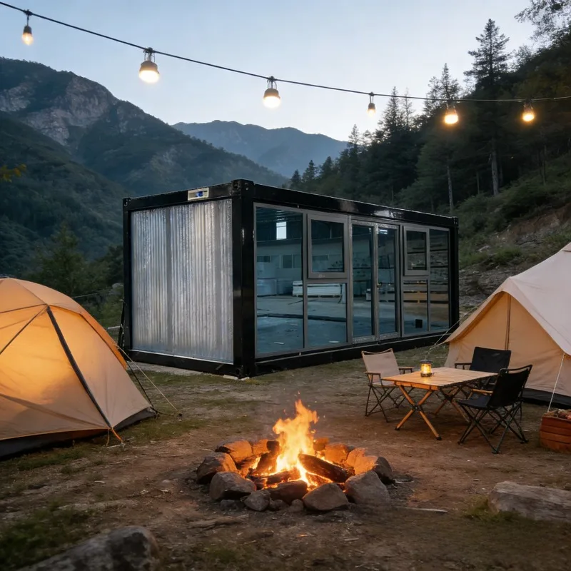 T-Type Modern 40ft & 20ft Prefab Folding Expandable House 20 Footer for Bedroom Made From Sandwich Panel