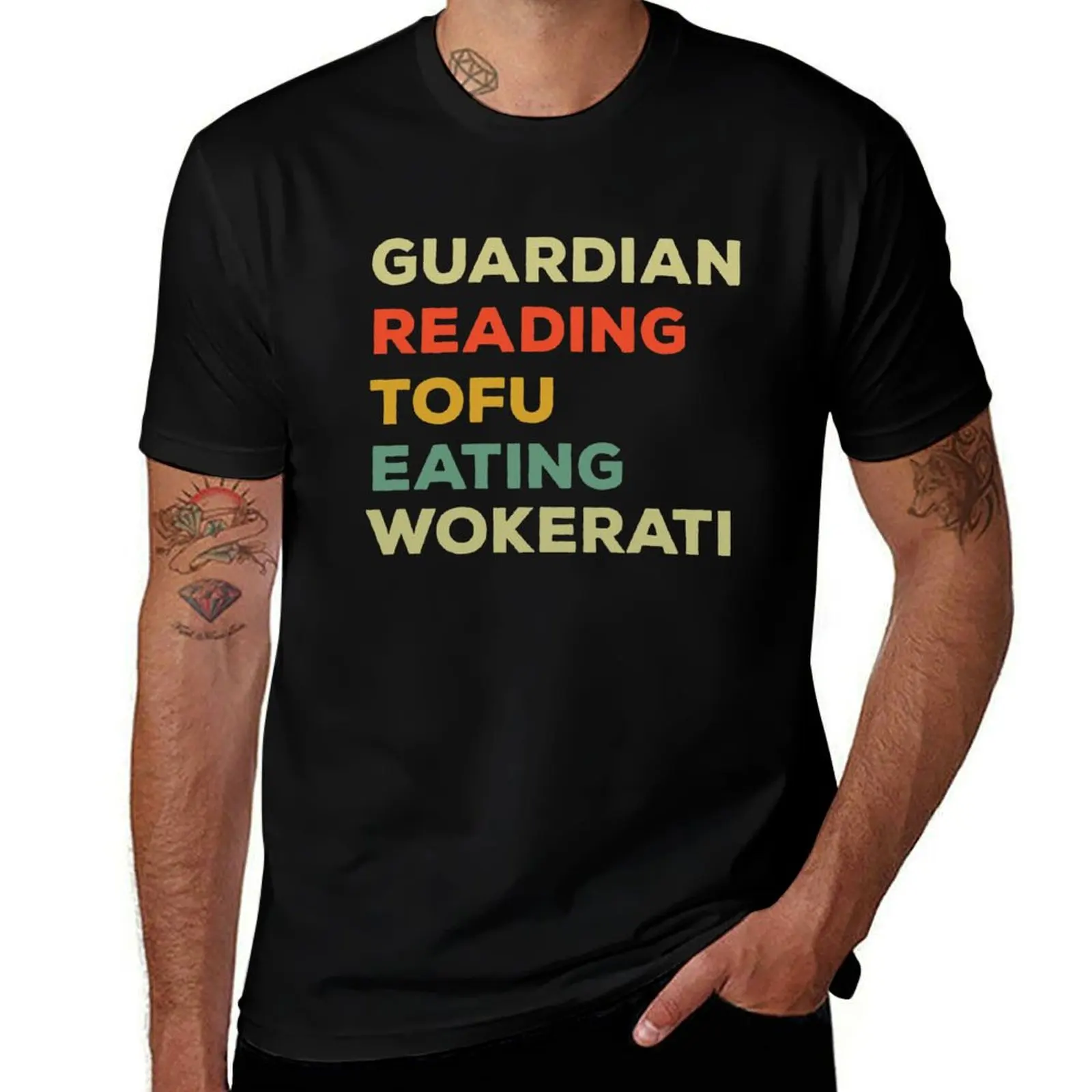 

Guardian Reading Tofu Eating Wokerati T-Shirt t shirt custom print t shirts for man cotton T-Shirt