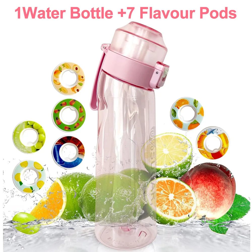Sport-Trinkflasche BPA-frei 650ML mit Fruchtduft und 7 Geschmackskapseln Outdoor-Trinkbecher – Detail 10