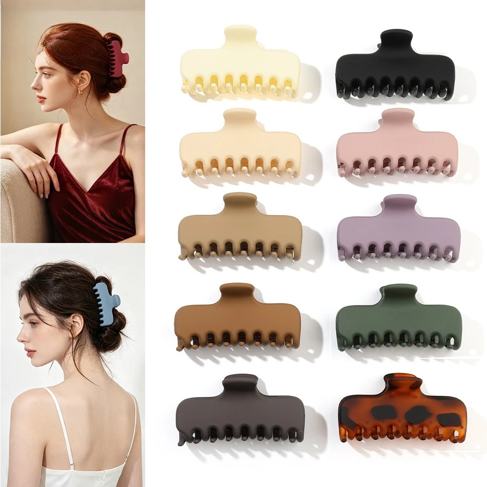 2026 Fashion Acetate Solid Color Hair Claws Geometric Crab Shape Clamp Styling Hair Clips for Women Girls Solid Hairpins