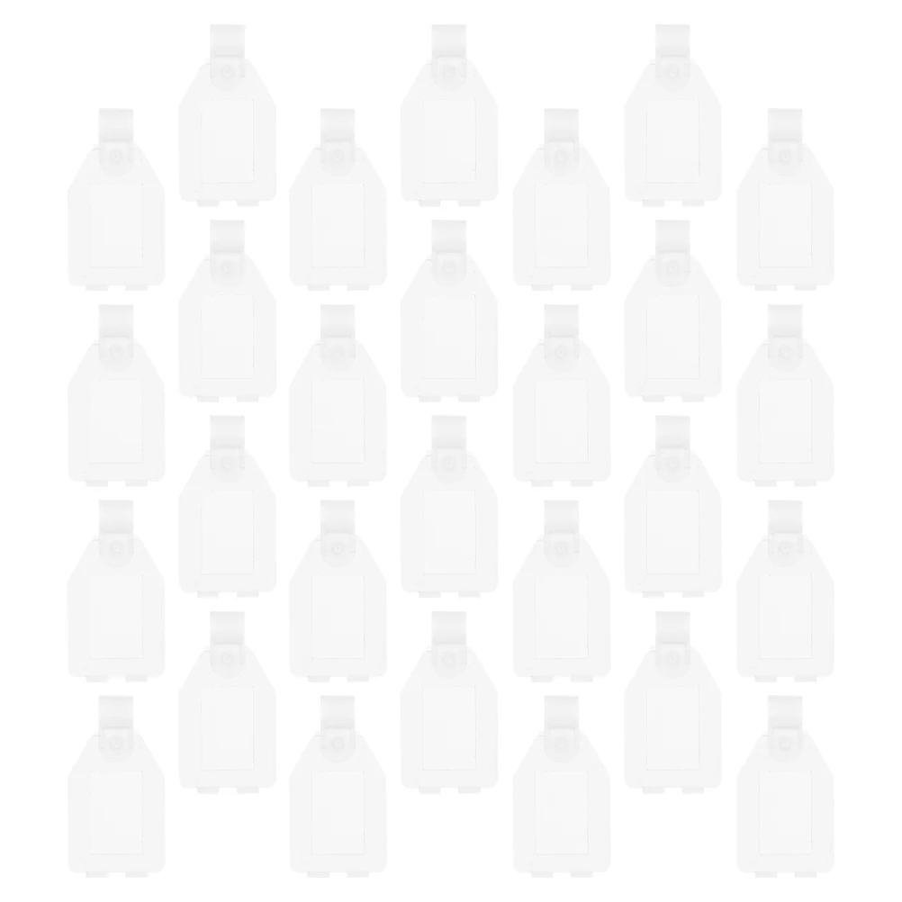

50pcs Price Tags Plastic Label Clips Adhesive Shelf Labels Clear Display Holders Basket Wire Tags Retail Ticket Holders