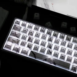 130 Keys Marble Theme Keycaps Cherry PBT 3.0 Autumn View Personalized Keycaps for Mx Switch Mechanical Keyboards