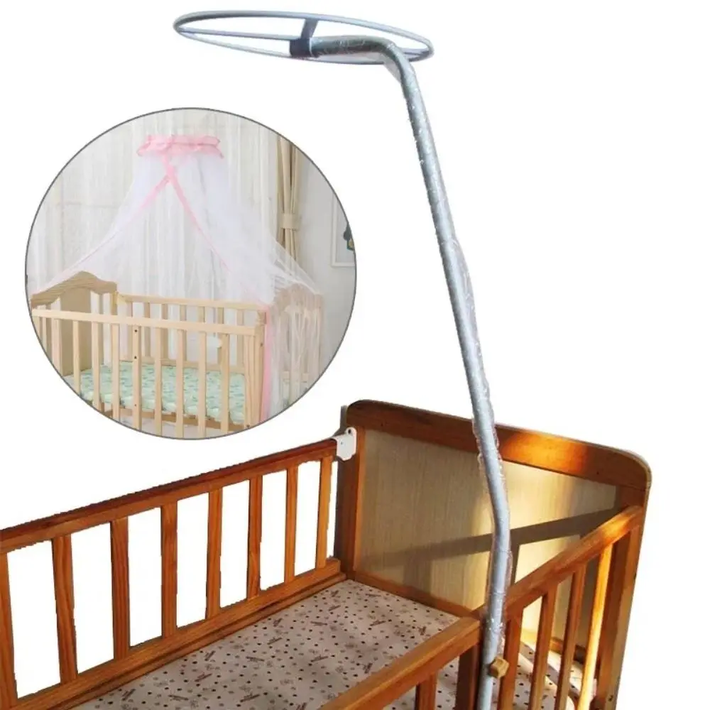 Bed Dome Cots Accessories Iron Mosquito Net Stand Durable Round Mosquito Bar Frame White Ring Rack Stand Baby Crib Cot
