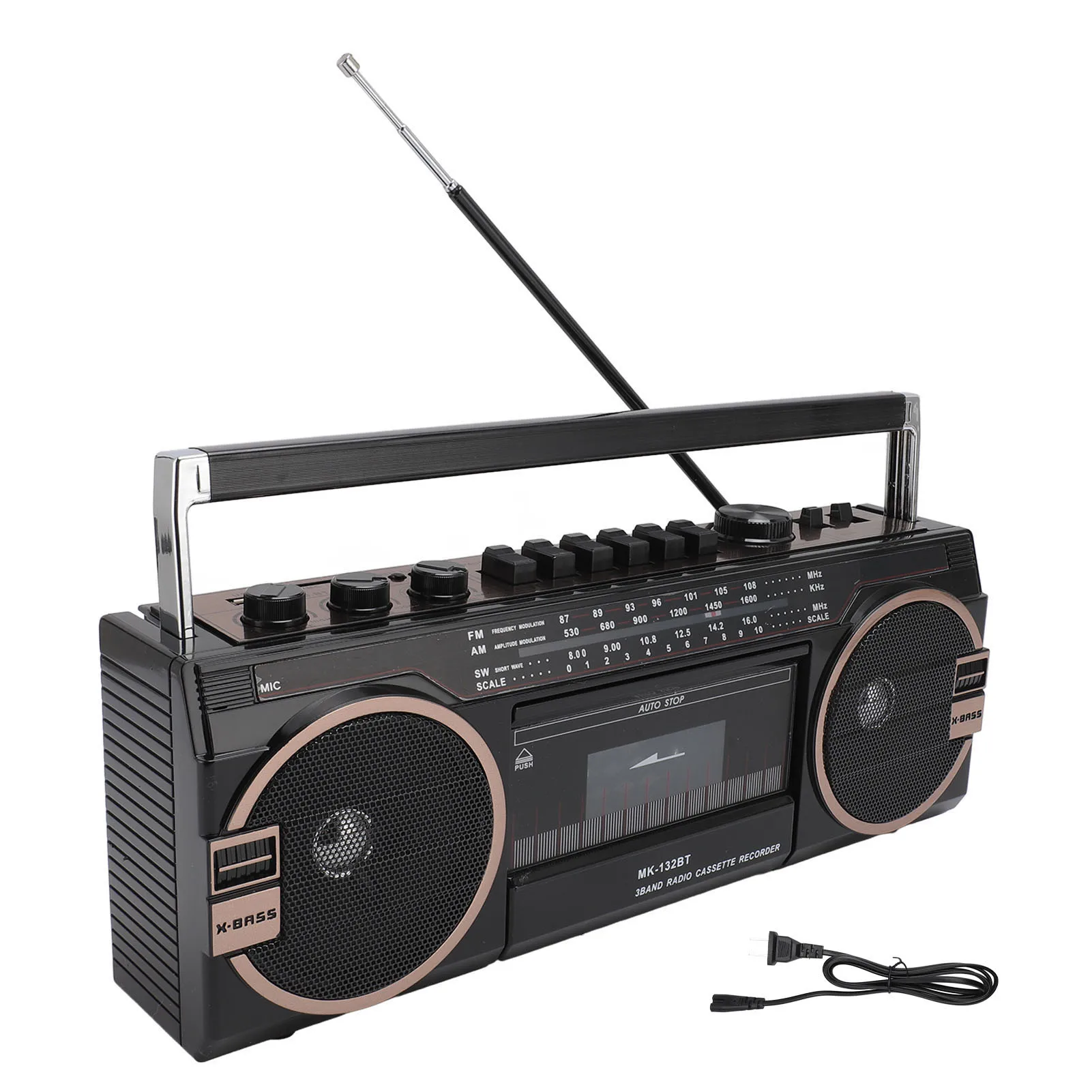 

Кассетный плеер AM FM SW, Bluetooth, винтажный, отличное качество звука, USB-порт, 3,5 мм, Aux-магнитофон, магнитофон, кассетный плеер