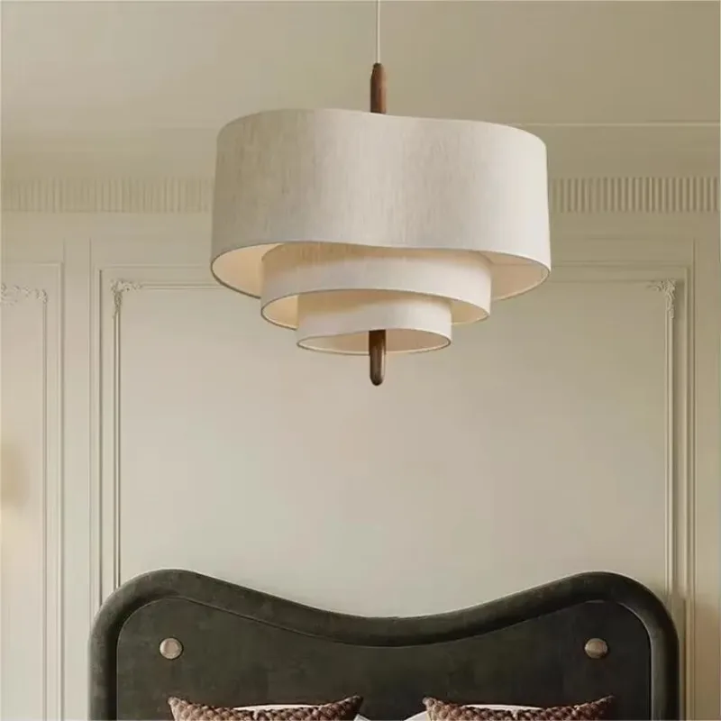 ثريا قماش Wabi-sabi، مصباح رئيسي لغرفة النوم وغرفة الطعام وغرفة المعيشة الفرنسية في العصور الوسطى #5