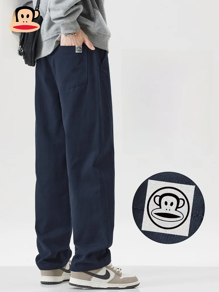 

PaulFrank Men's Casual Cotton Pants Straight Leg Wide Leg Loose Fit Workwear Sle Comfortable Breathable Faionable