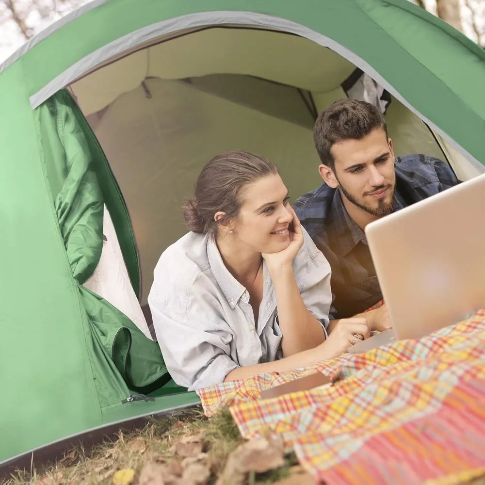 خيمة تخييم مقاومة للماء بحجم عائلي: خيمة على شكل قبة تتسع لـ 2-5 أشخاص، مأوى ظهر واسع وخفيف الوزن ومحمول للإعلان الخارجي #6