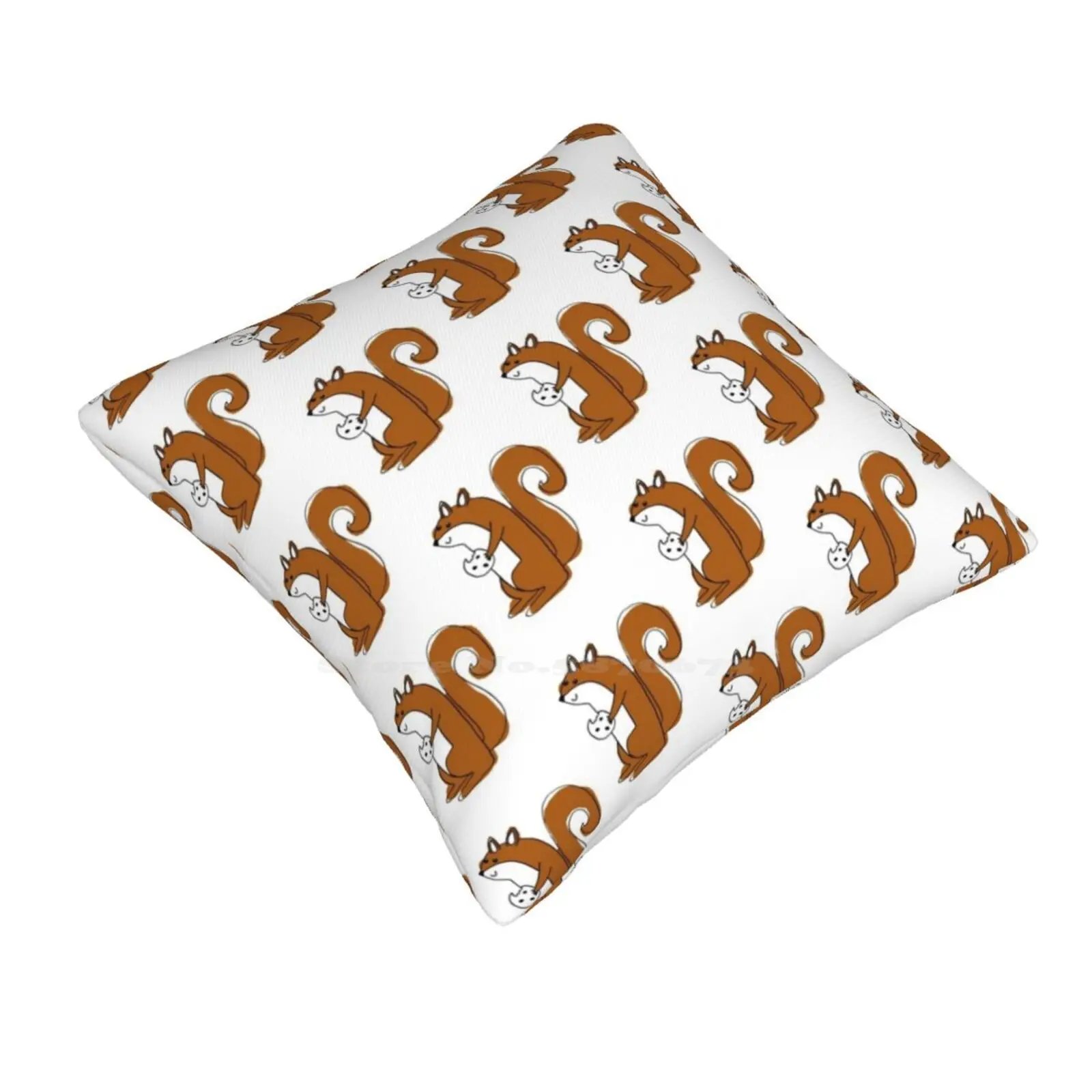 Squirrel Throw Cushion Pillow Cover Squirrel Cookie Graphic Gingerbiscuit