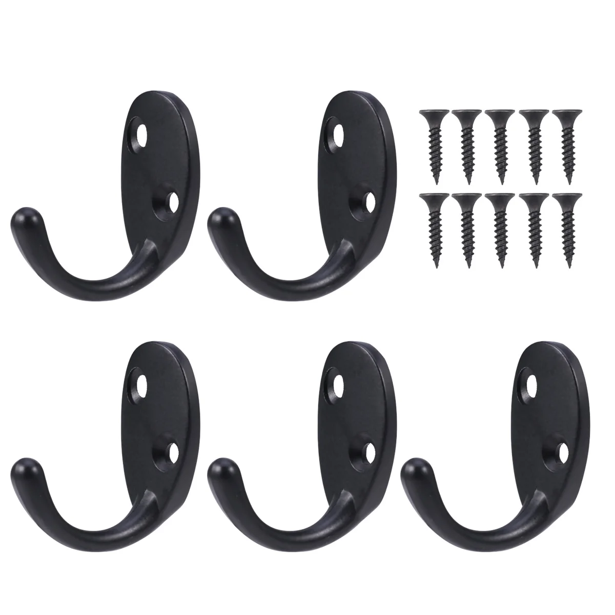 

5pcs Zinc Hanging Home Bathroom Kitchen Heavy Duty Clothes Towel Wall Hook Wall Hanging Hook Mount Reusable