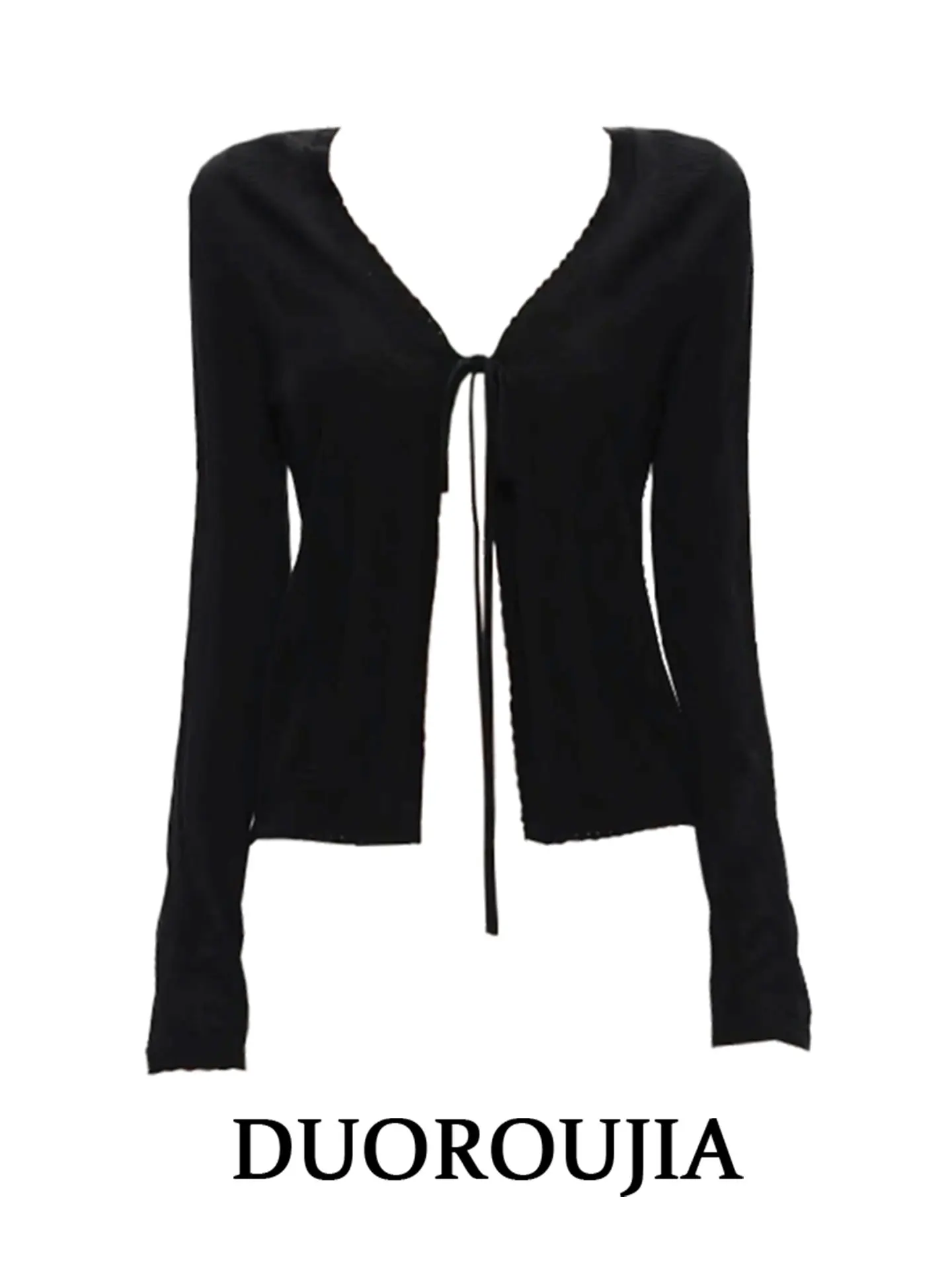 

Корейский вязаный кардиган больших размеров с V-Ne Long Sve, женский утягивающий топ ранней осени, повседневный удобный кардиган