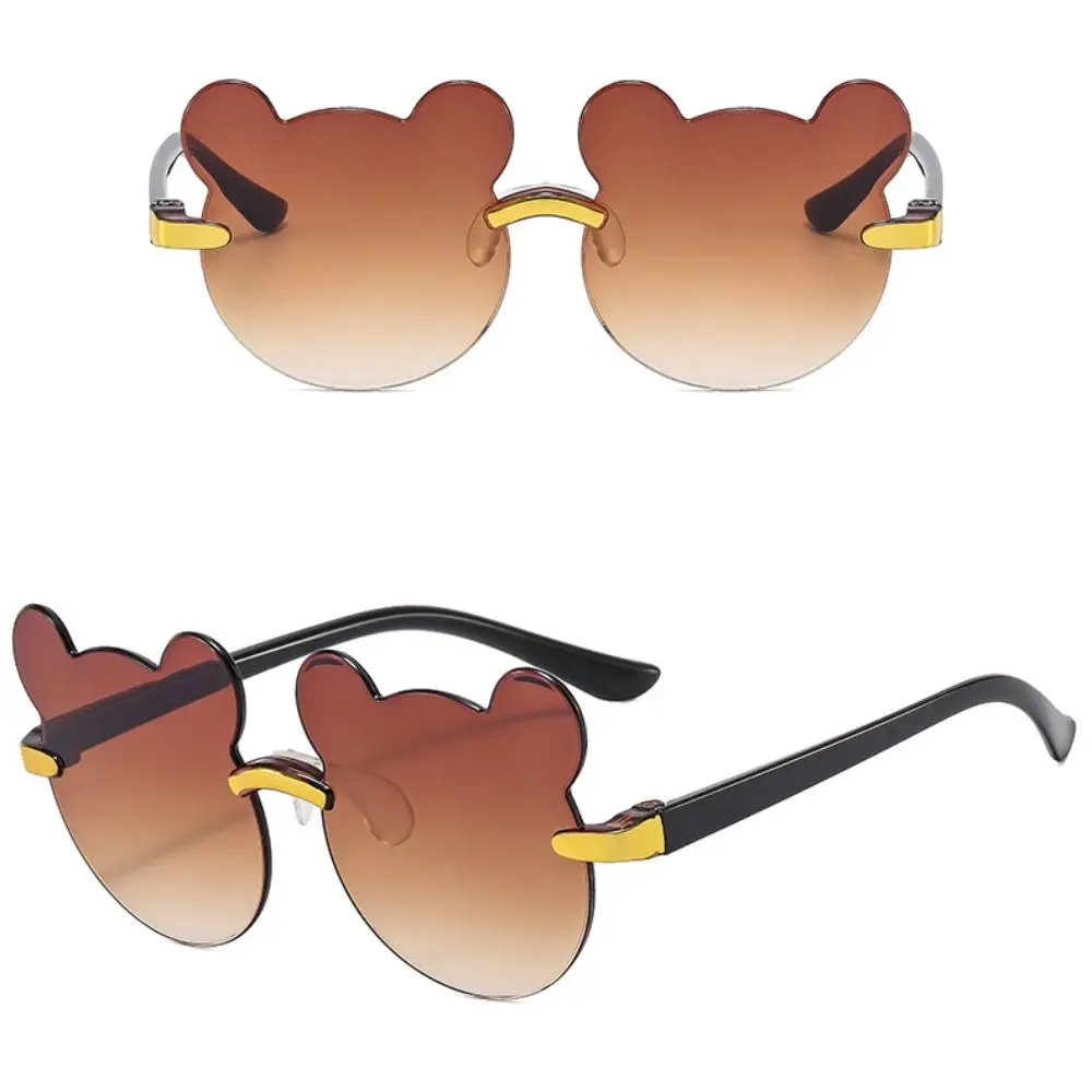 

Cute Cartoon Bear Sunglasses Outdoors HD LENS Eyewear Beach UV385 Children Rimless Sun Glasses for Boys Girls