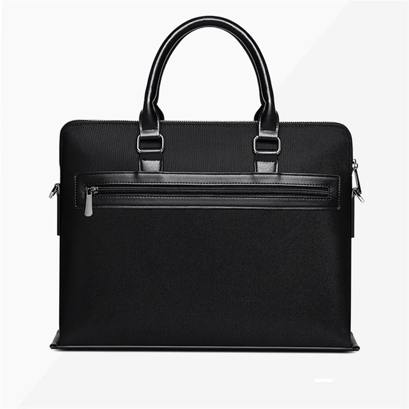 Borsa per laptop impermeabile nera Portabilità da uomo Bussiness Borsa tote maschile Borse a tracolla o a tracolla multifunzionali in tessuto Oxford