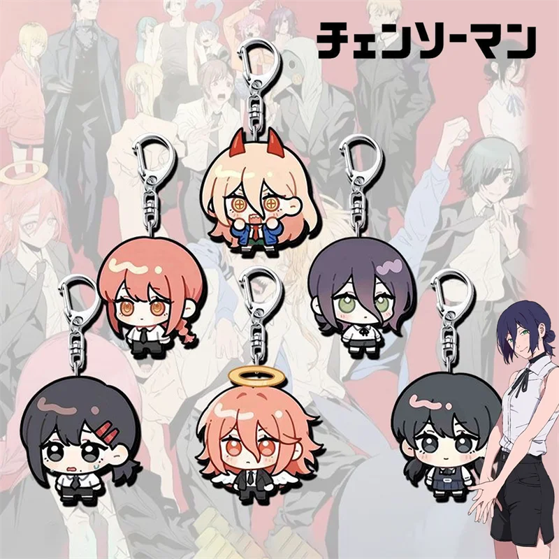 Anime Chainsaw Man Reze Makima Kobeni Power Nayuta Himeno Cosplay Keychain Acrylic Ornament Key Chain Keyring Accessories Prop