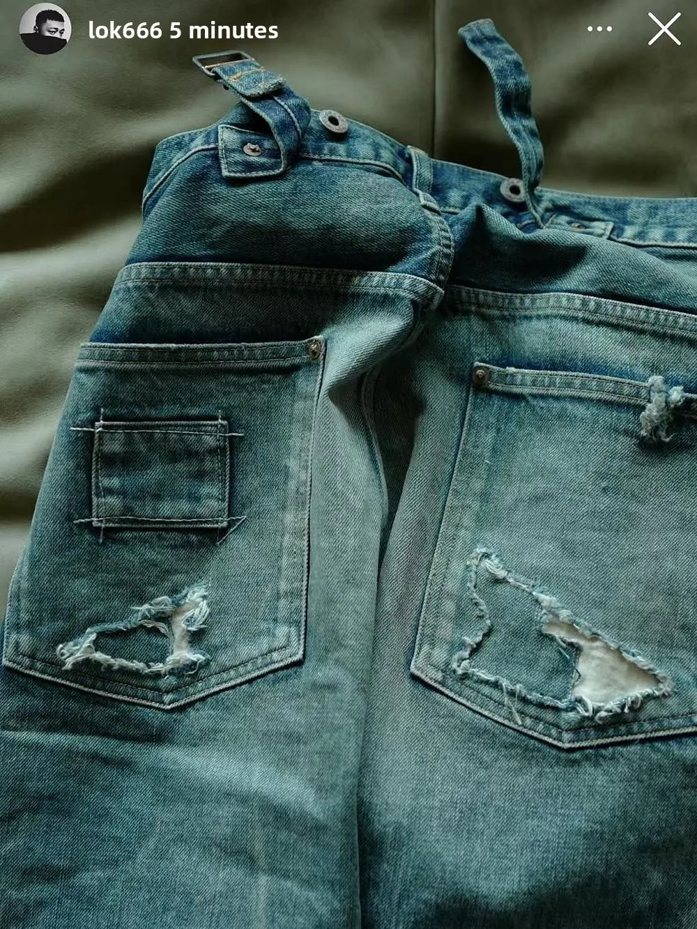 

MADN Hard Aging Denim Pants Youthful Trendy Distred Jeans Low Waist Nine Points Jeans Youth ular Daily Wear