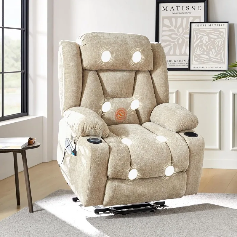 

Кресла-реклайнеры HOME с электроприводом для пожилых людей, с массажем и подогревом, 2 боковыми карманами и подстаканниками, 3 положения, США