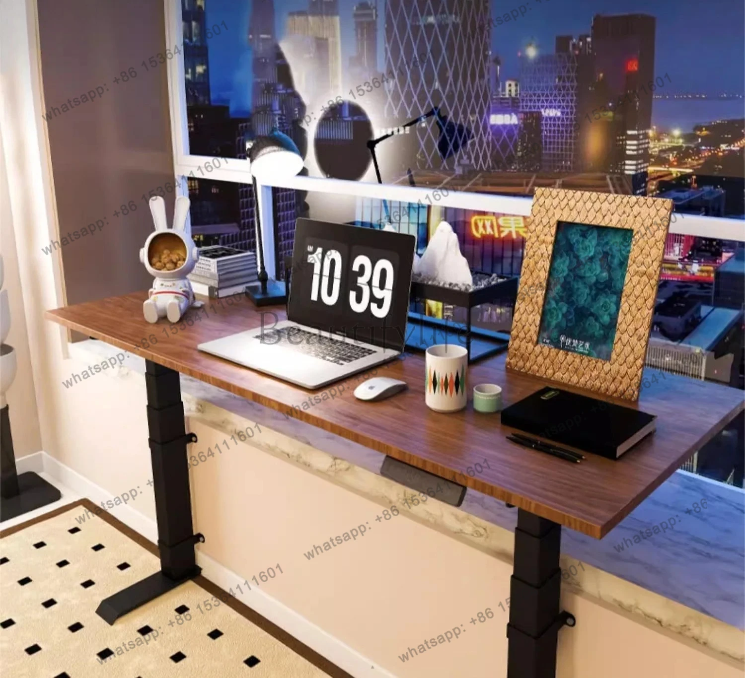 Electric Height Adjustable Desk Frame Dual Motor Dedicated Desk Leg Wall-Mounted Home Computer Height Adjustable Desk