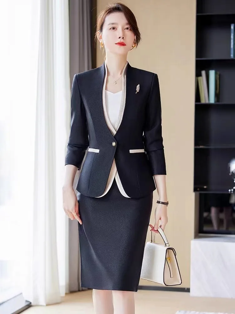 Elegant Women Business Suits with Jackets Coats and Skirts OL Styles Formal Women Office Ladies Professional Blazers Career Sets