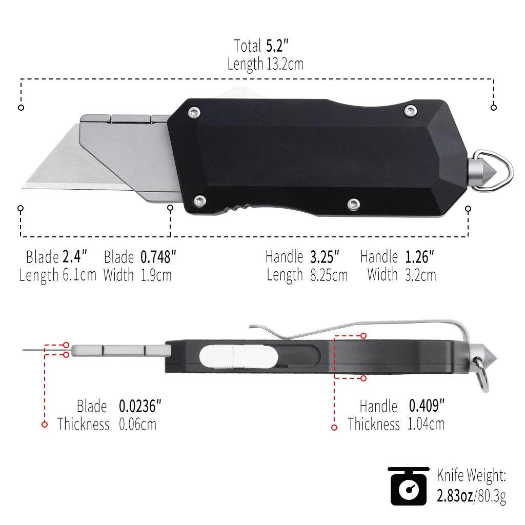Pocket knife with pen clip, outdoor EDC tool