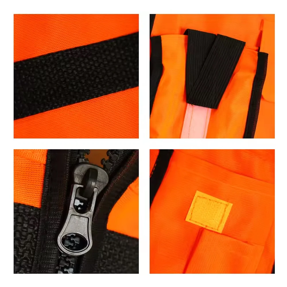 High Visibility Orange Safety Vest Multi Pockets Outdoor Construction Site Hi Vis Jacket Safety Work Clothes for Men Women