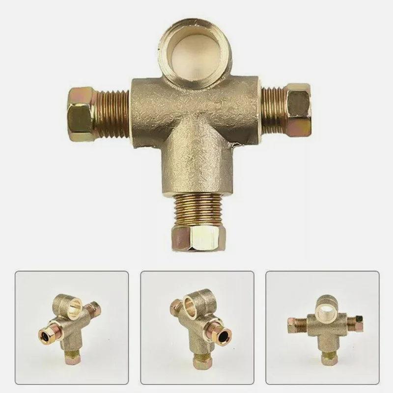 10 ミリメートルブレーキパイプ継手 3 ウェイブレーキ T ピースティー W/3 オスショートナットユニオンメトリック M10 3/16 "パイプブレーキホースアクセサリーパーツ