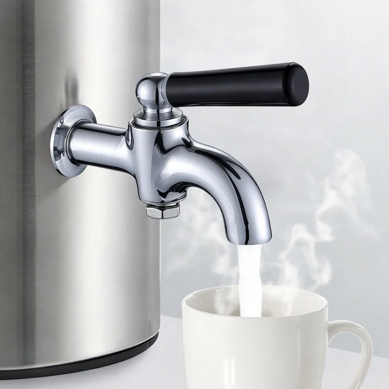 1Pcs New Brass Chrome Long Electric Teapot Faucet Hot Water Bottle Faucet Open Bucket Water Spout Bibcock
