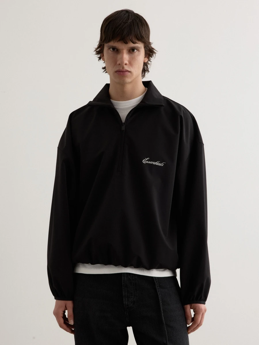 

Loose Men's Nylon Jaet with Letter Print High Street Sle Zipper Closure Long Sve Casual Outerwear for Teenagers