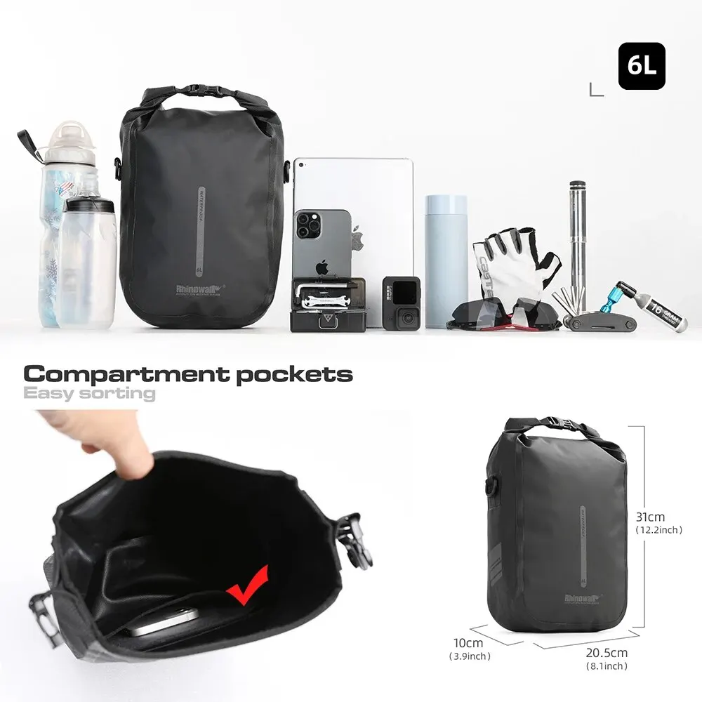 Rhinowalk Electric Scooter Front Bag Quick-Release Waterproof 4L-6L Big Capacity for Xiaomi Scooter Handlebar Bike Fork Bag