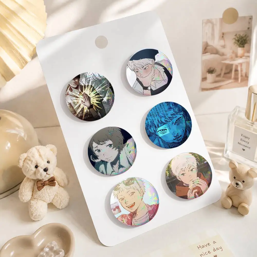 The Summer H-Hikaru Creative Round Button Pins Badge Set Cartoon Anime Movie Music Pattern Brooches For Bags Jackets