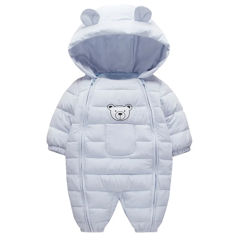 RAISE 2024 Autumn Winter Baby Girls Romper Thick Cartoon Ear Hooded Baby Boys Snowsuit Toddler Cotton Overalls Newborn Jumpsuits