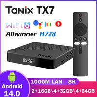 TANIX TX7 TV BOX Smart Android 14 4G 32G 64G Allwinner H728 8K 4K@60fps 1000M LAN WIFI6 Voice Assistant Media Player Set Top Box