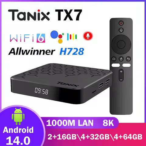 TANIX TX7 TV BOX Smart Android 14 4G 32G 64G Allwinner H728 8K 4K@60fps 1000M LAN WIFI6 Voice Assistant Media Player Set Top Box
