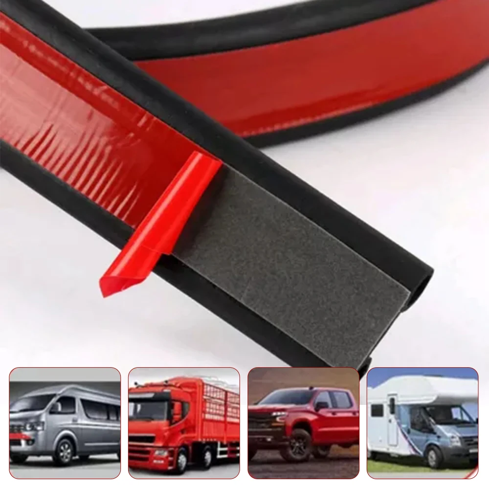 Rubber Weather Seal For Pickups Truck Cap Automotive Weather Stripping Double-Bulb Tailgate Seal Tonneau Cover Accessories