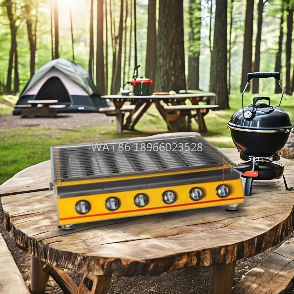 

Крытый гриль Портативная уличная газовая гриль-машина для барбекю SHUANGCHI Grille Biggest6 горелка