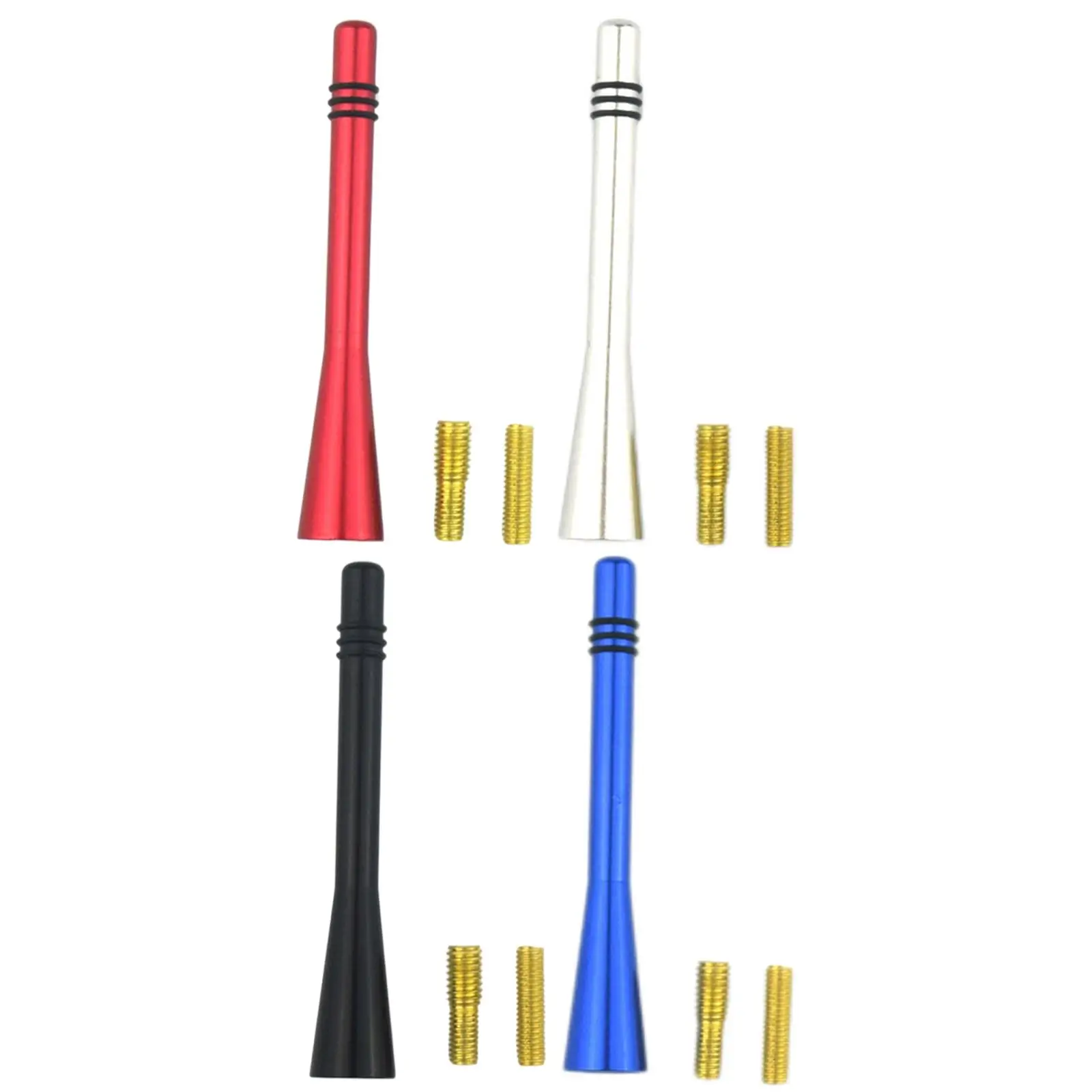 Auto Car Roof Radio Antenna, with Screw Black Aluminum Alloy 3