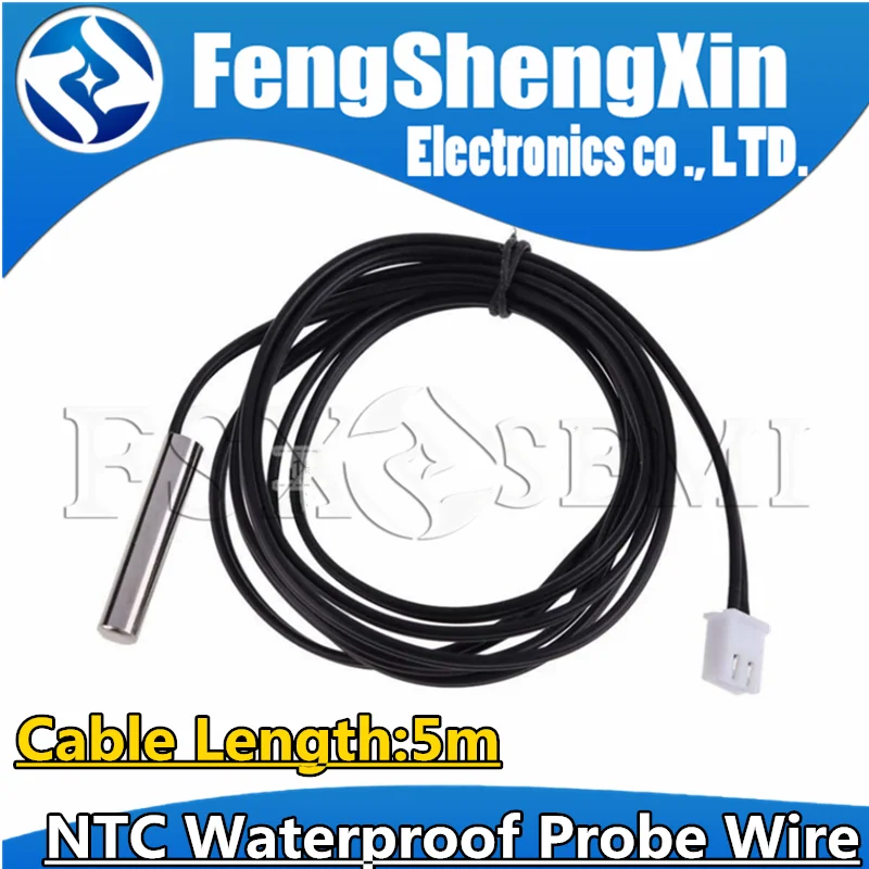 

5m NTC Waterproof Probe Wire B3950 3435 3470 2K 5K 10K 15K 20K 50K 100K 1% Precision Epoxy Thermistor Temperature Sensor