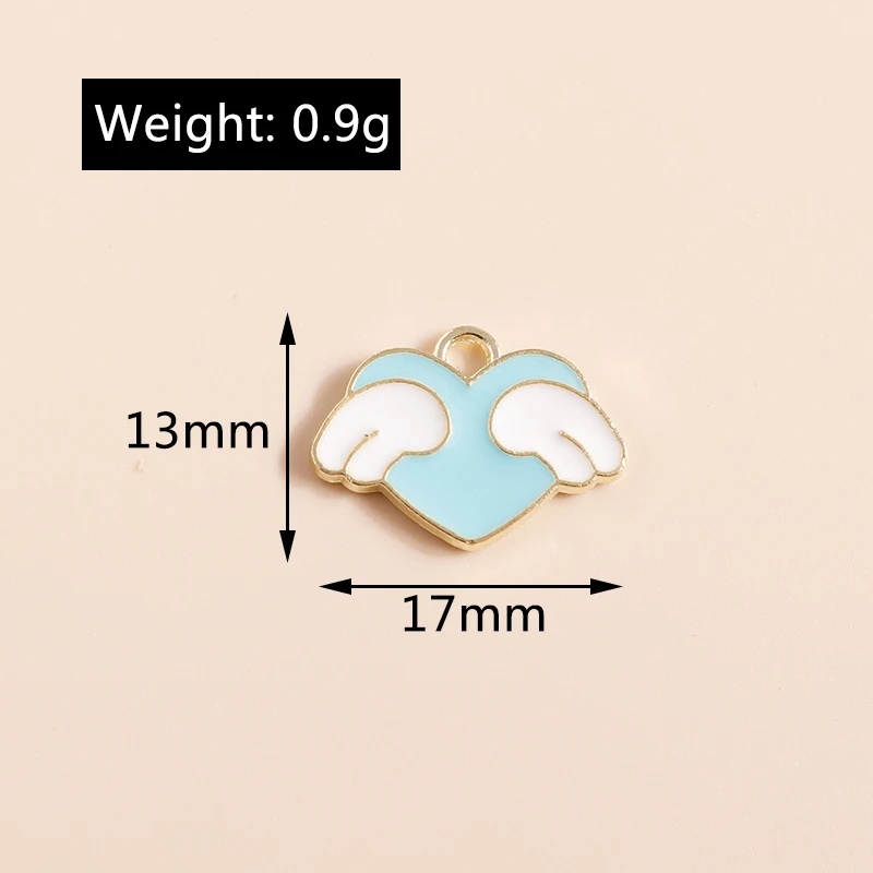 20 Stück niedliche, bunte Emaille-Anhänger in Form von Herzen und Blumen zum Basteln von Schmuck, Ohrringen, Halsketten und Armbändern – ideal für DIY-Bastelprojekte. – Detail 32