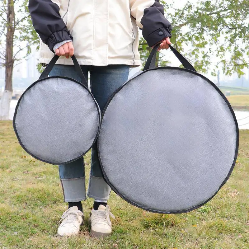 Outdoor Portable round Storage Bag Camping Tent Folding Dustproof Handbag BBQ Tray Multi-Functional round Storage Pouch