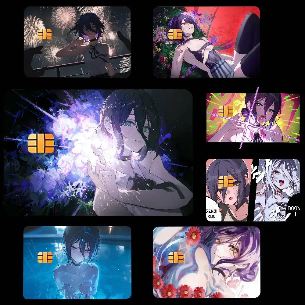 Pretty Hot Reze Chainsaw Man Card Stickers Card Stickers Protection Skin Creative Credit Debit Cards Bus Bank Card Decoration