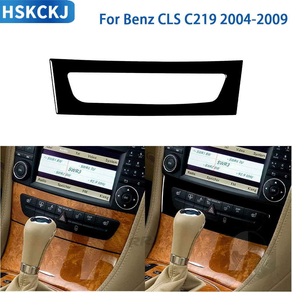 

For Mercedes Benz CLS C219 2004-2009 Black Piano Accessories Car Interior Central Heating Button Frame Trim Sticker Decoration